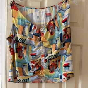 Vintage Colorful Abstract Women's Top